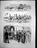 Antique Old Print Prince Wales Egypt Races Cairo Departure From Athens 1889