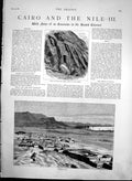 Antique Old Print Cairo & The Nile Korasko Small Rock Temple Aboo Simbel 1880