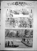 Original Old Antique Print Colonial Guests Albert Docks Angling Twickenham 1886