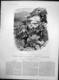 Original Old Antique Print New Prince Fortunatus W Black Stag Shooting 1889