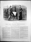 Old Antique Print New Prince Fortunatus Eyes Bent Earnestly On Lady 1889 19th