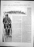 Old Antique Print Convict Life Wormwood Scrubs Prison Paul Renouard 1889 19th