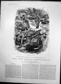 Original Old Antique Print New Prince Fortunatus Skirmishes Salmon Fishing 1889