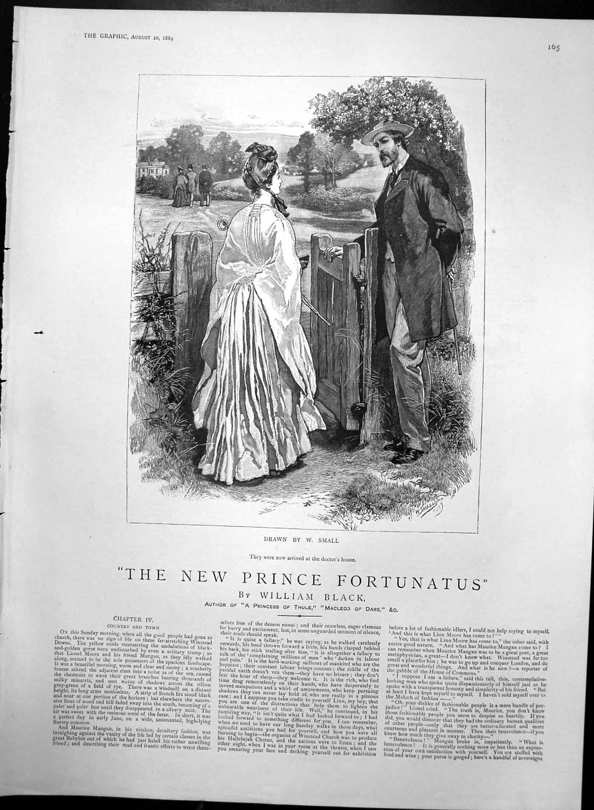 Original Old Antique Print New Prince Fortunatus Arrived At Doctors House 1889