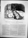 Antique Old Print New Prince Fortunatus Nina Kneeling Beside Sick Bed 1889 19th