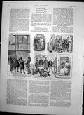 Original Old Antique Print Delights Christmas Serenade Hand Bell Players 1889