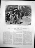 Antique Old Print New Prince Fortunatus Lionel & Two Ladies Whispering 1889