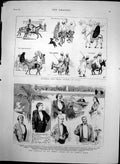 Antique Print Donkeys Riders Cairo Banquet Henry Irving St James Hall 1883 19th