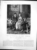 Old Antique Print St Katherine By Tower Sylvia Sitting On Tomb Stone 1891 19th