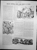 Antique Old Print Satirical S France Sir John Bull Offering To Liberty 1889