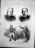 Antique Old Print Cardinal Cullen Father O Keefe The Rivals Charing Cross1872