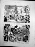 Antique Old Print Jack & The Beanstalk College Music For Blind Entertain 1888