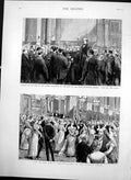 Old Antique Print Conversazione Mansion House Stock Exchange London 1882 19th