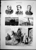 Antique Print Arab Lady Steed Lews Castle Town Hall Paisley J Linnell 1882 19th
