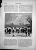 Original Old Antique Print Large Group Skating Outside At Oxford 1870 Victorian