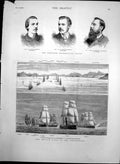 Antique Old Print British Fleet Dardanelles Cambridge Mathematical Tripos1878