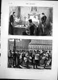 Original Old Antique Print Victor Emmanuel Ii King Italy Death Annoncement 1878