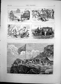 Antique Old Print Princess Mary Roaches Swythamley Telegraph Carriage 1872 19th