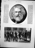 Old Antique Print Henry Longfellow Constantinople Black Eagle Sultan 1882 19th