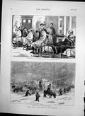 Antique Old Print Turks Plevna English Hospital Russian Convoy Bucharest 1878