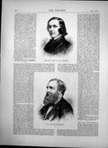 Original Old Antique Print Late Count De Montalembert Duke De Montpensier 1870