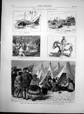 Antique Print Dorsetshire Rustics Lions Blanford Bakeries Race Course 1872 19th