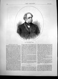Old Antique Print Late General Grey Private Secretary To Her Majesty 1870 19th