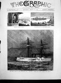 Old Antique Print Stamboul Constantinople Hms Temeraire Fort Chanak 1878 19th