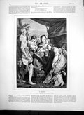 Original Old Antique Print St Jerome Frompicture Correggio Museum Parma 1870