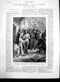 Original Old Antique Print History Crime Ing Office Lavenement Du Peuple 1878