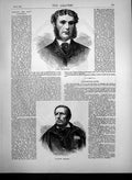 Original Old Antique Print Lord Muncaster Richard Mallet Coast Guard Man 1870