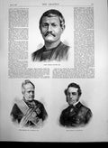 Old Antique Print Baboo Keshub Chunder Sen Sir G Pollock Lord Ohagan 1870 19th