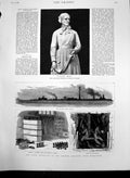 Old Antique Print Sister Dora Statue Walsall Fatal Explosion Altofts 1886 19th