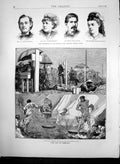 Antique Print Camp Life Wimbledon Competitors Nat Music Crystal Palace1872 19th
