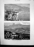 Original Old Antique Print Chalet Des Rosiers Gare A Vent Mentone 1882 19th
