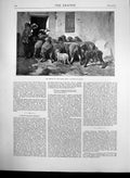 Original Old Antique Print Return Flock By Jacque Sheep & Shepherd 1870 19th