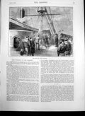 Original Old Antique Print Funeral Mr Peabody Deck Monarch 1869 19th