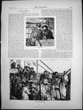 Old Graphic America Mid Ocean Couple Moonshine Steerage Emigrants1870 Victorian