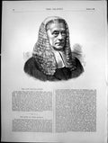 Antique Print Late Justice Hayes Sir George Hayes Judge Barrister Born 1801