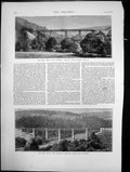 Old New Devon Somerset Railway Viaducts Tone Valley Castle Hill 1873 Victorian