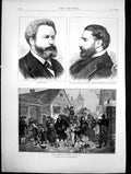 Antique Print Edmond About Khalil Pasha Turkish Minister Exodus Alsace 1872
