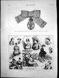Antique Old Print Imperial Order Crown India Ladies Scoth School Cookery 1878