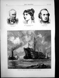Antique Print Towing Dreadnought Hospital Ship Last Berth David Baxter 1872