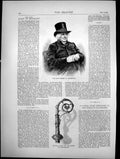 Old Print Late Bishop Chichester Pastoral Staff Fifty Ladies Diocese 1870 19th