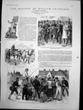 Antique Print Mystery William Grinnidge Policemen Man Custody Dr Golf 1886 19th