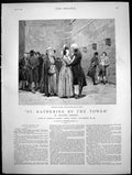 Antique Old Print St Katherine By Tower Man Kissing Woman Child Lucinda 1897