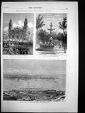 Antique Print Montevideo Water Supply Plaza Constitution Inauguration 1871 19th