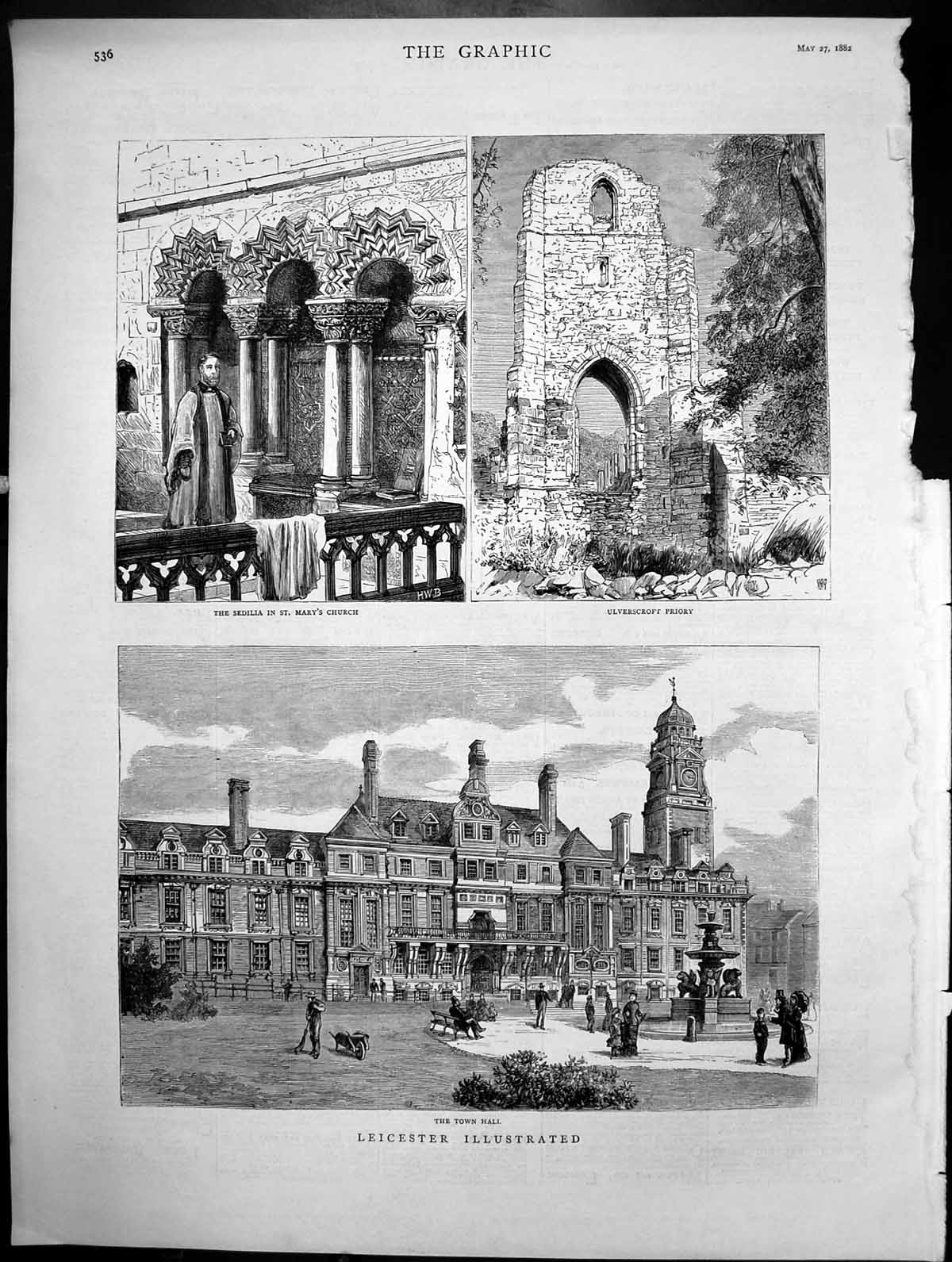 Old Leicester Town Hall Sedilia St Marys Church Ulverscroft Priory 18 Victorian