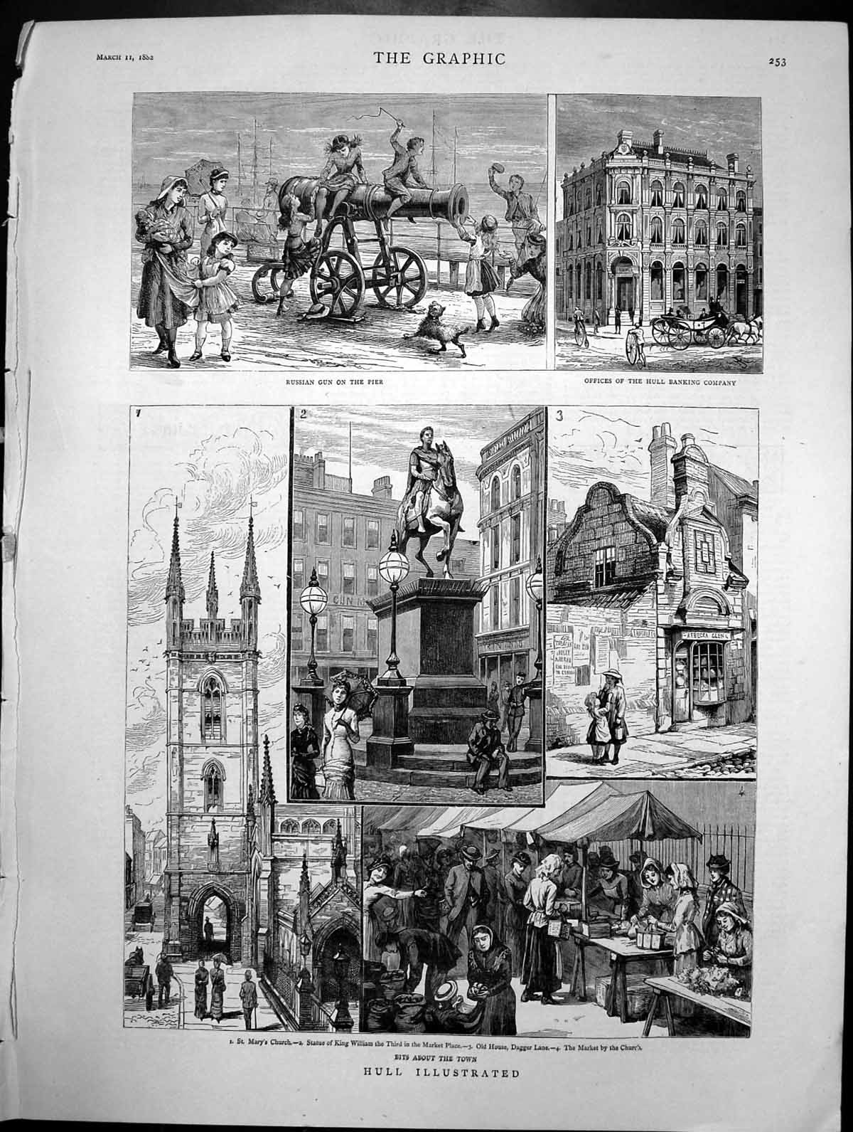 Old Hull St Marys Church Statue King William 3Rd Hull Banking Co 1882