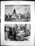 Antique Print Opening Marylebone Infirmary Prince Princess Wales Wards 1881